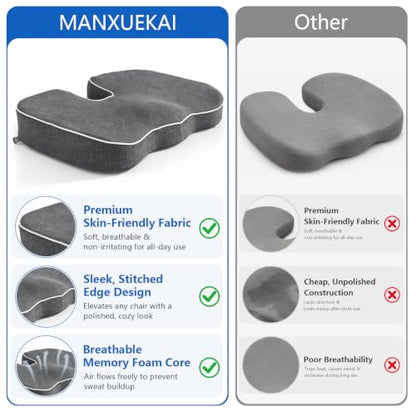 Ergonomic seat cushion,Tailbone Sciatica Relief for Office Chairs & Car