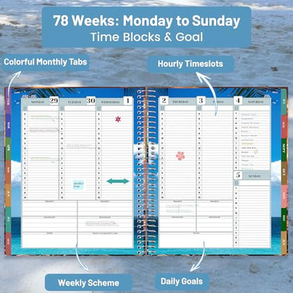 CAGIE Planner 2026-2027 Weekly and Monthly,18 Month (Jul. 26-Dec. 27) - color: Blue