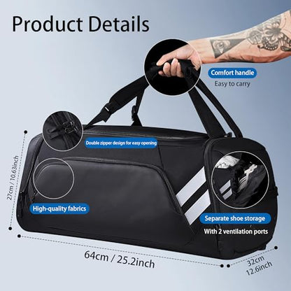 WOLFILIST Gym Bags for Men & Women - Duffle Bag with Shoe & Wet Compartment