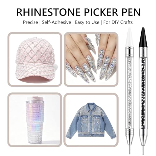 Bedazzling Tools Pen Kit Diamond Painting Wax Pencil Rhinestone Picker Tool - color: Black