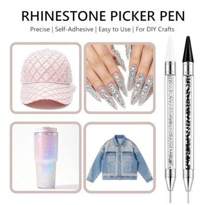 Bedazzling Tools Pen Kit Diamond Painting Wax Pencil Rhinestone Picker Tool - color: Black