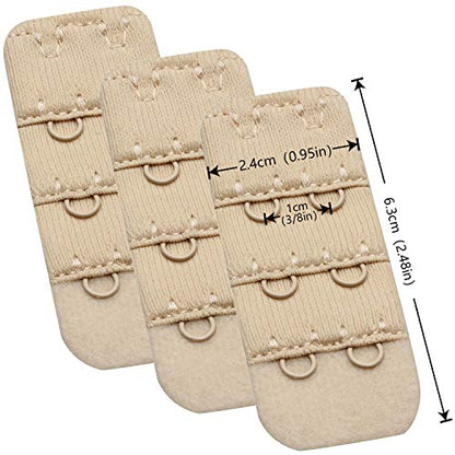 Wingslove Womens Bra Extender Bra Band Breathing room 3pcs-Pack Multi-size - color: Nude, 2 Hook 3/8 Inch