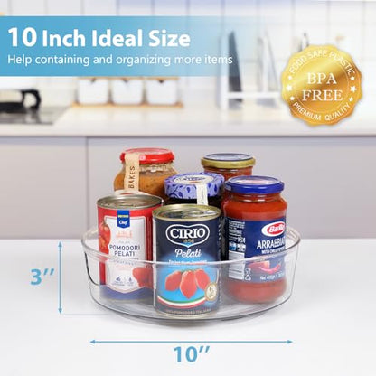 Guzon 6 Pack Lazy Susan Turntable, 10 Inch Rotating Organizer with Handles - size: 10"-6pc