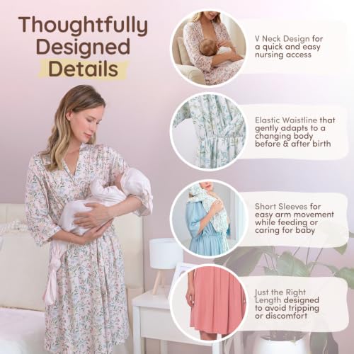 Maternity Dress - Botanical Collection - color: Pink Botanical, size: 3X-Large