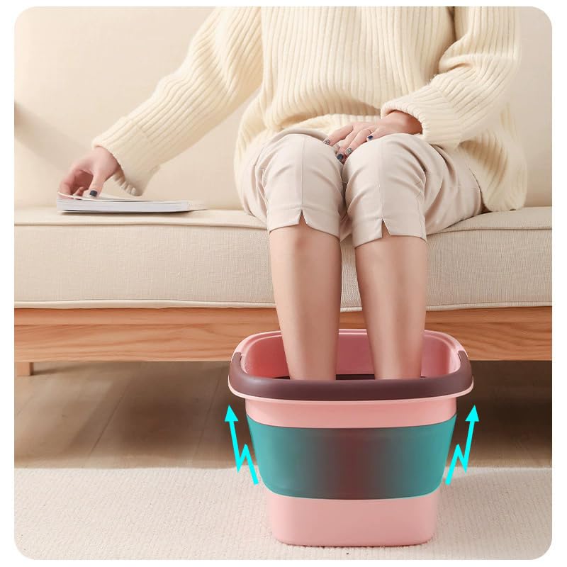 Collapsible Foot Soaking Tub with Handle Foot Bath Soak Tub For Feet Spa - color: Gray