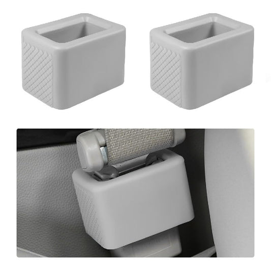 Augeny 2 PCS Seat Belt Buckle Holder, Silicone Auto Rear Seatbelt Buckle Booster to Makes Receptacle Stand Upright for Easy Access, Universal Vehicle Seatbelt Buckle for Kids (Light Gray) - color: Light Gray