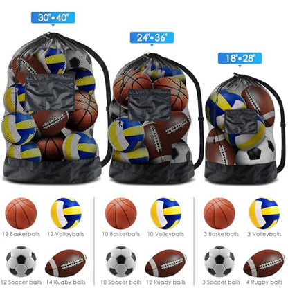 BROTOU Thickened Extra Large Sports Ball Bag Mesh Socce Ball Bag - size: 30" x 40"