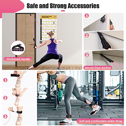 Resistance Bands with Handles for Women, 5 Level Exercise Bands - color: 10-150LBS-Colour