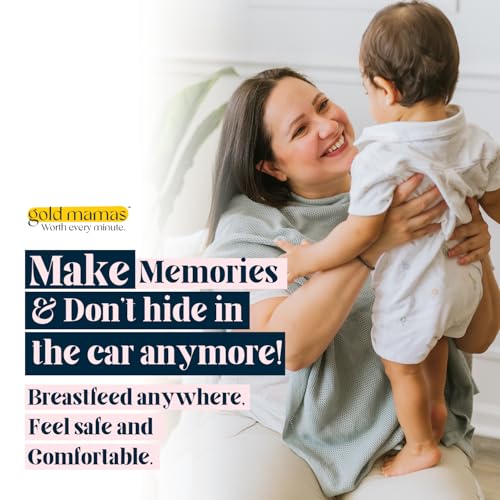 Gold Mamas Breathable Nursing Cover for Breastfeeding - color: Blue