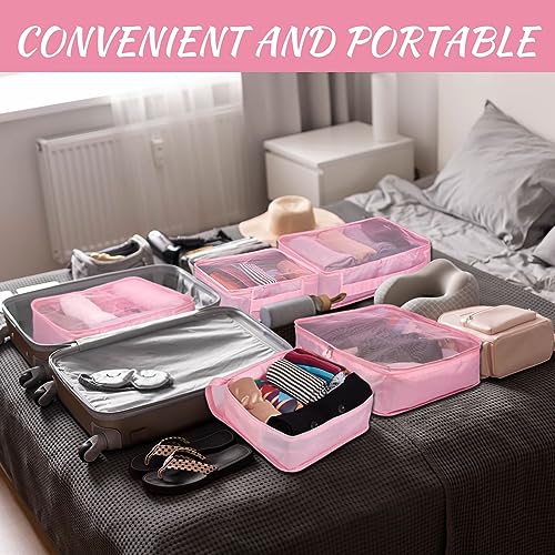Silkfly 12 Pcs Packing Cubes for Travel,XL, L, M,Classic,Pink - color: Pink, size: XL, L, M, style: Classic