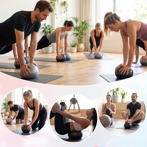 Sotiff 20 Pcs Small Pilates Ball Bulk 9 Inch Mini Yoga Ball - color: Gray,Black