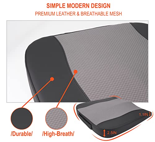 Lofty Aim Car Seat Cushion, Memory Foam Car Seat Cushions for Long Driving - color: Black&gray