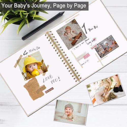 10 x 10 Inch Scrapbook Photo Album, Hardcover Kraft White Pages Arch Window Photo, Memory Book Linen Cover for Photos, Scrapbook Albums for Travel, Wedding Anniversary Christmas Baby 40 Pages, Beige - color: Beige, size: 10 Inch 40 Pages