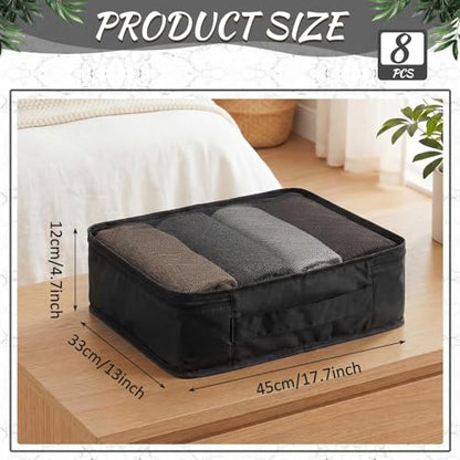Silkfly 8 Pcs XL Packing Cube for Travel Luggage,Simple,Black - color: Black, size: Simple