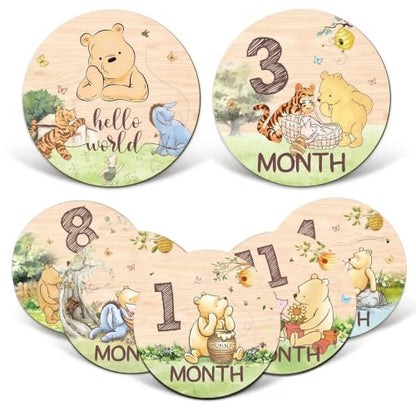 7 Pcs Winnie Bear Baby Monthly Milestone Markers