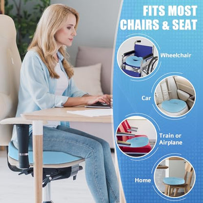 BlissTrends Donut Pillow Seat Cushion, Memory Foam Lifting Cushions - color: Light Blue, size: Large