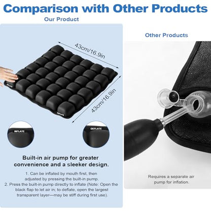 Portable Inflatable Seat Cushion - size: 36 Air Cells