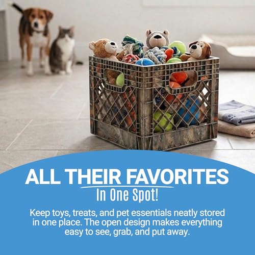 Milk Crate, Stackable Plastic Storage Bin, Camo, 16 Qt, 4-Pack - color: Camo, size: 4-Pack