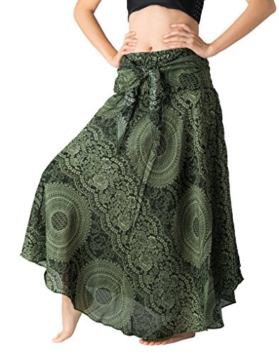 Long Skirts for Women Maxi Boho Skirt - color: Blossom Green, size: One Size