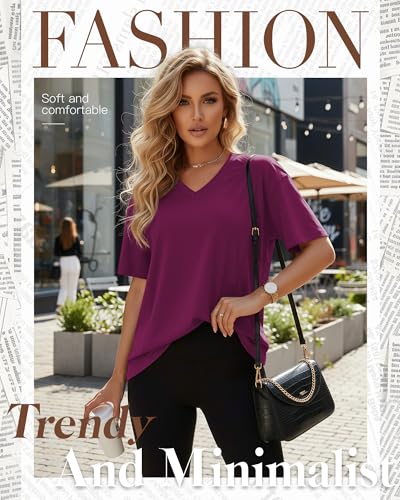 4 Pack Women's Oversize Nursing Tops - color: Fuchsia, Orange, Dark Gray, Black, size: Large