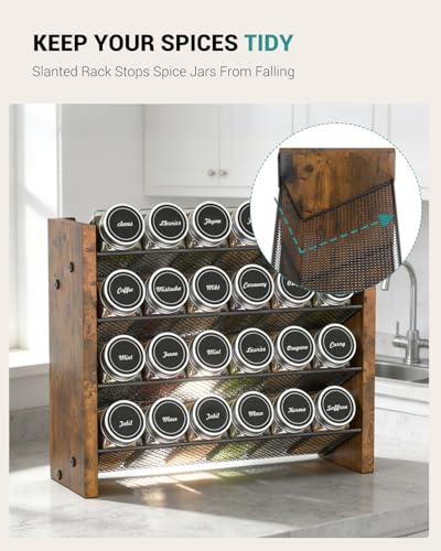 Spice Rack Organizer with 24 Glass Jars, for Cabinet Wall Mount Countertop - size: With 24 Jars, 12.2"W × 9.4"H