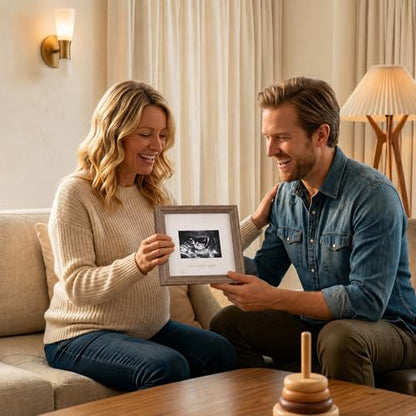 KINLINK Baby Sonogram Picture Frame, Ultrasound Picture Frame Rustic Brown - color: Rustic Brown, size: 6x6