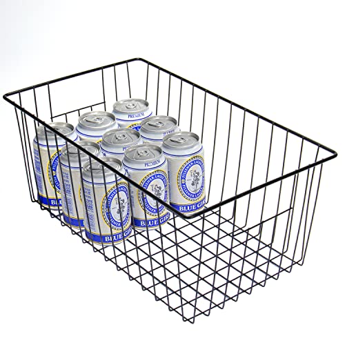16inch Upright Freezer Organizer Baskets for 13-14,16-21 cu.ft Standup Freezer, Settle freezer chaos and reduce food waste effectively, Durable, Fully Use Space, Improve Air Circulate, Black, 3pcs - color: 16*10*7, black