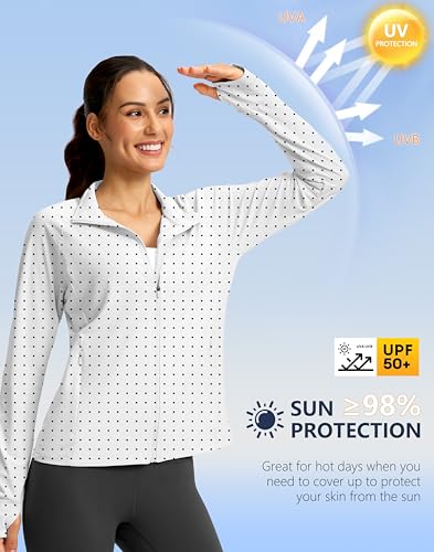 G Gradual Women's Sun Protection Lightweight Athletic Jacket Zip Up Jacket - color: Black Dot, size: XX-Large