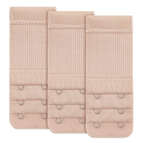 QIUTIMIY Women's Bra Extenders 2 Hooks & 3 Hooks & 4 Hook Bra Extensions Soft Comfortable Stretchy Back Bra Strap Extender - color: 3pcs-spacing 3/4inch-style 6