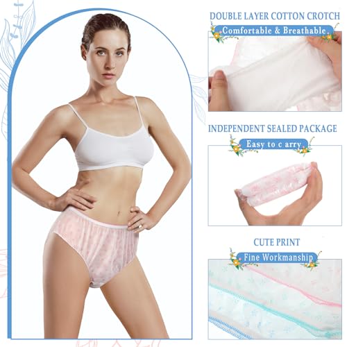 JaGely 51 Pcs Disposable Underwear for Women Nonwoven Briefs, Size L