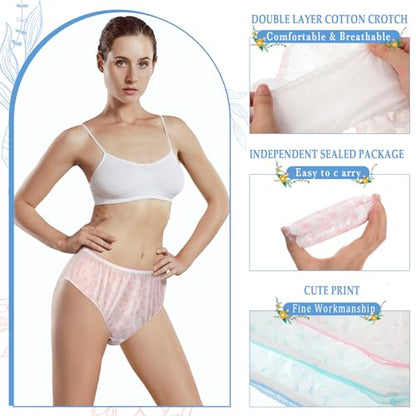 JaGely 51 Pcs Disposable Underwear for Women Nonwoven Briefs, Size L