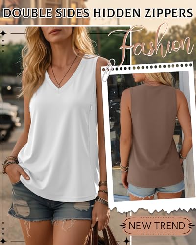 4 Pack Womens Nursing Tank Tops - color: Black, Light Gray, White, Coffee, size: X-Large