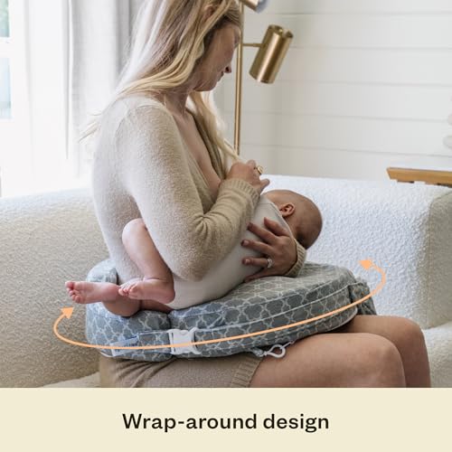 My Brest Friend Nursing Pillow - Deluxe - Flower Key Gray - color: Flower Key Grey