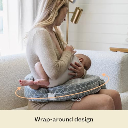 My Brest Friend Nursing Pillow - Deluxe - Flower Key Gray - color: Flower Key Grey