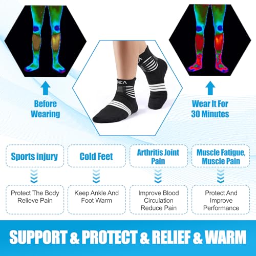 NEENCA Professional Compression Socks for Women Men Circulation, 20-30 mmHg - color: Black White, size: Small