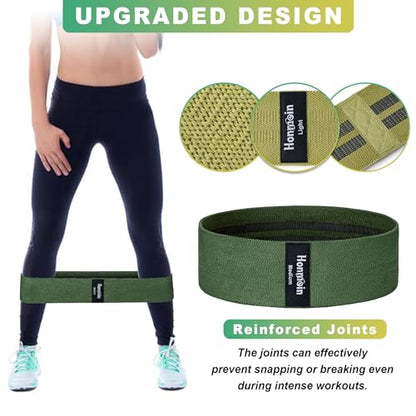 Resistance Bands for Working Out, 3 Levels Fabric Exercise Bands Set - color: Green