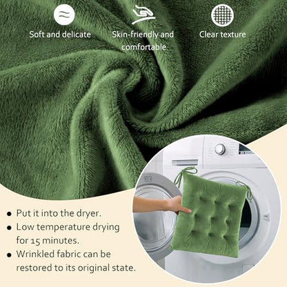 ELFJOY Rocking Chair Cushions Tufted High Back and Seat Cushion Green - color: Green