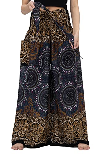 B BANGKOK PANTS Women's Boho Palazzo Pants - color: Bohorose Brown, size: One Size