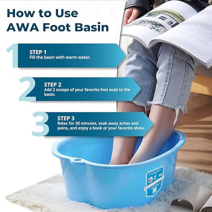 Extra Large Foot Soaking Tub, Sturdy Foot Bath Basin, Pedicure Bowl - Blue - color: Blue Foot Basin
