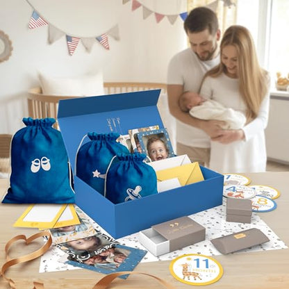 Baby Keepsake Box, Gift for New Parents and Expecting Mom, Baby Memory Box - color: Blue