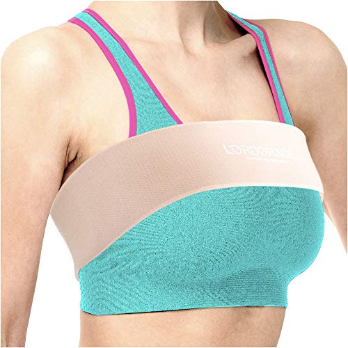 Breast Support Band, No-Bounce, Adjustable Extra Sports Bra Strap, Stabilizer Band - color: Beige, size: Small-Medium