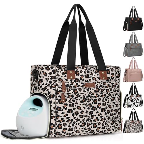 Pritent Baby Diaper Bag Tote,Waterproof Maternity Breast Pump Bags for Mom - color: Leopard