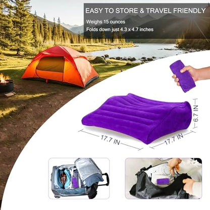 Inflatable Wedge Pillow for Traveling, Blow Up Travel Wedge Pillow
