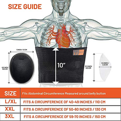 Everyday Medical Plus Size Umbilical Hernia Belt for Women | Hernia Binder for Men | Navel, Ventral & Incisional | Abdominal Support | L/XL - size: Large/X-Large (Pack of 1)