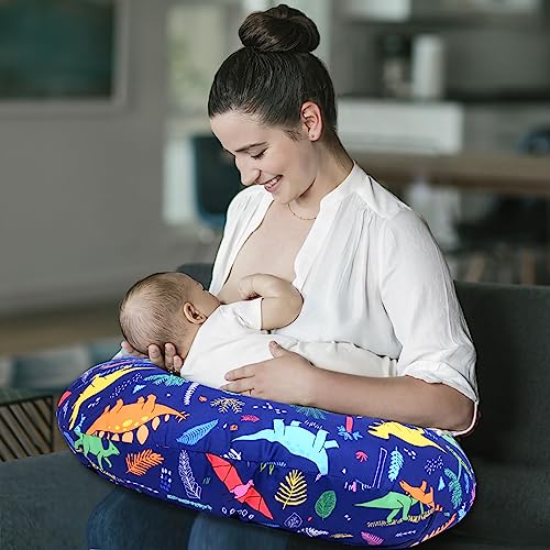Cloele Nursing Pillow Cover for Breast Feeding Pillows,Blue Dinosaur - color: Dinosaurs