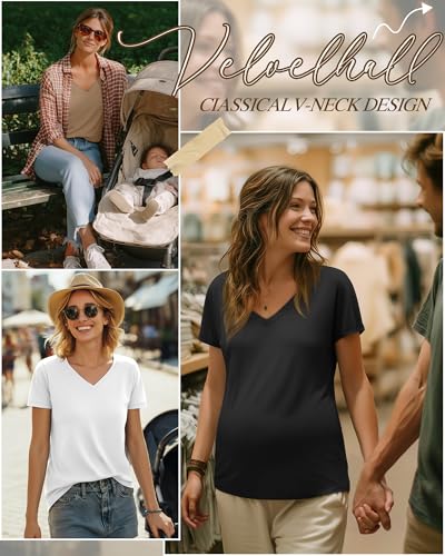4 Pack Women's Nursing Maternity Shirts - color: Black, Light Gray, White, Khaki, size: X-Large