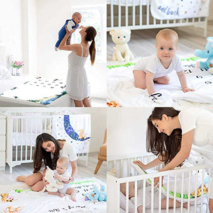 Forest Mountain Monthly Milestone Blanket 48x40in Growth Chart Photo Gift - color: Forest