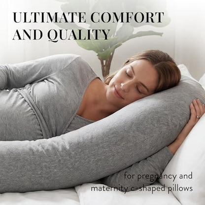 Betty Dain Stretch Jersey Maternity Pillowcase, C-Shape, 60" x 25", Gray - color: Gray
