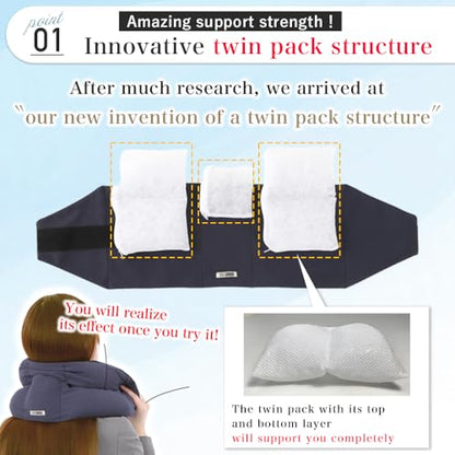 Riverland Travel Pillow Neck Strong Support Easy to Carry Compact - color: Olivegray