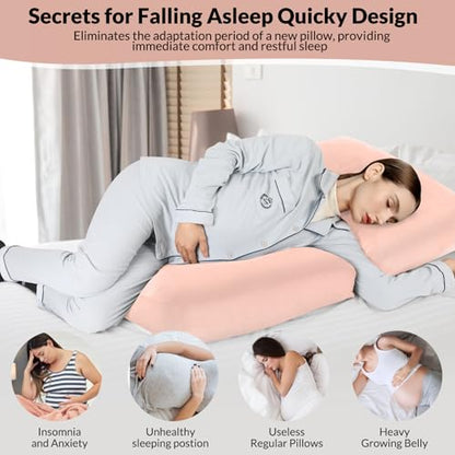 Pregnancy Belly Pillow for Sleeping, Full Body Pregnancy Massage Pillow - color: Pink
